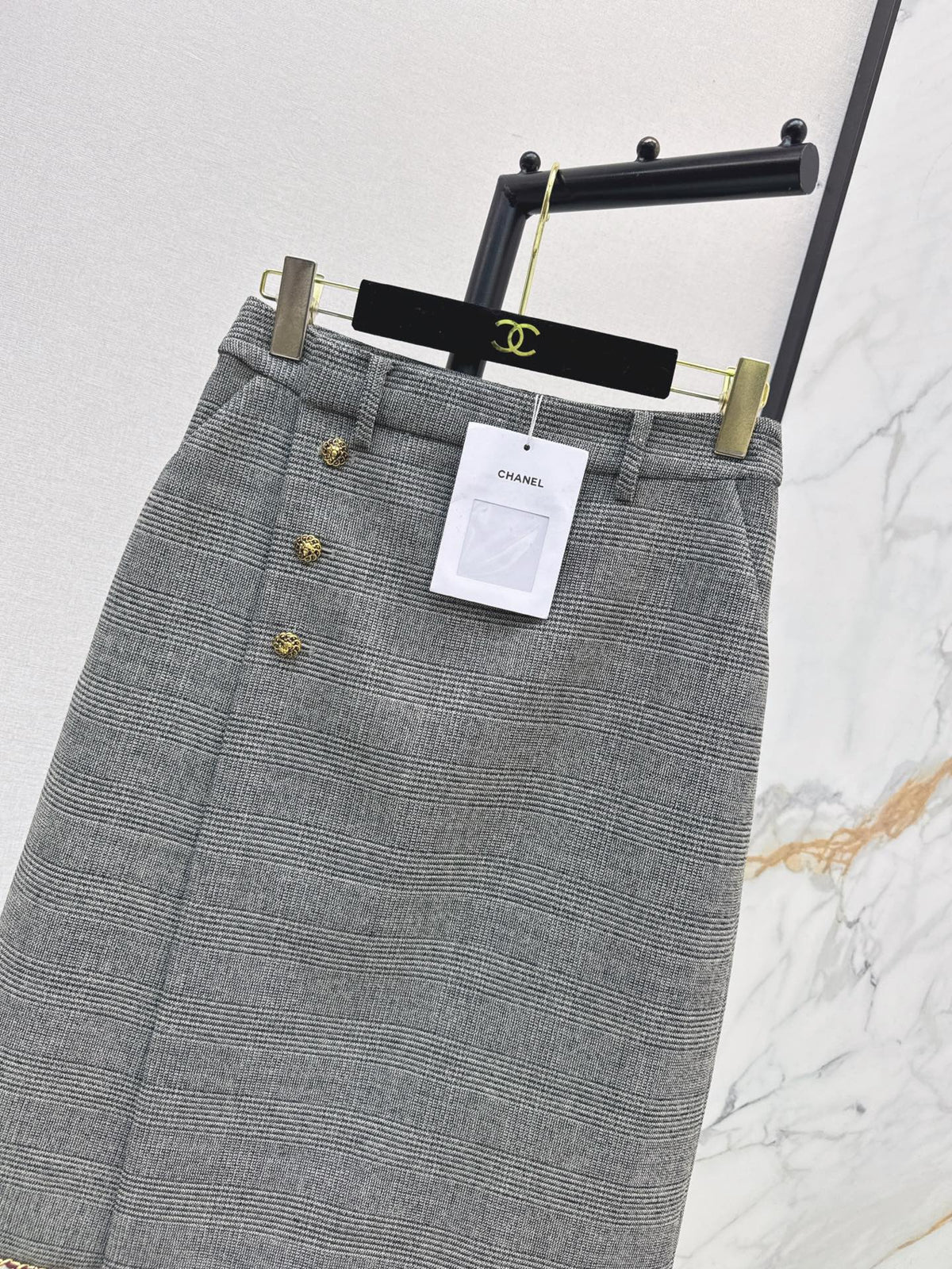 🔥Highest Quality🔥26FW New Grey Plaid High-Waisted Skirt 🩶