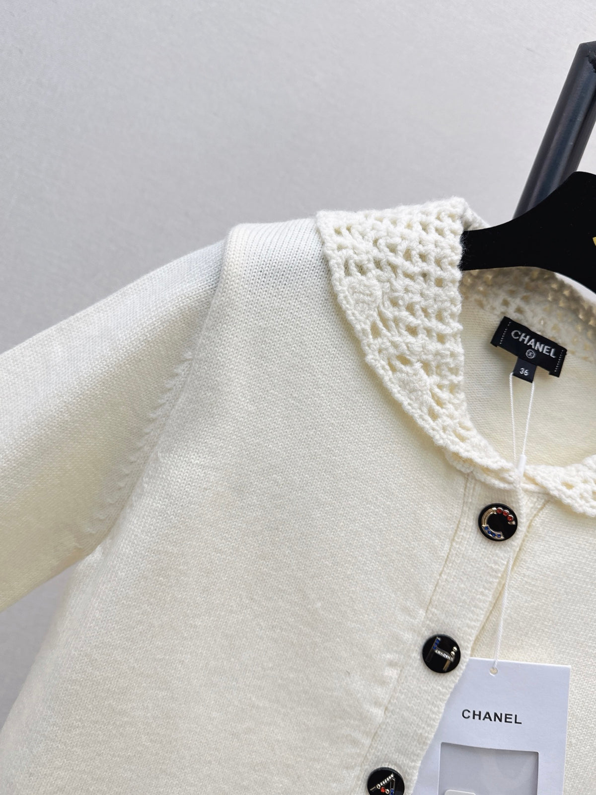 26FW New Crochet Lace Collar Cardigan 🤍🖤