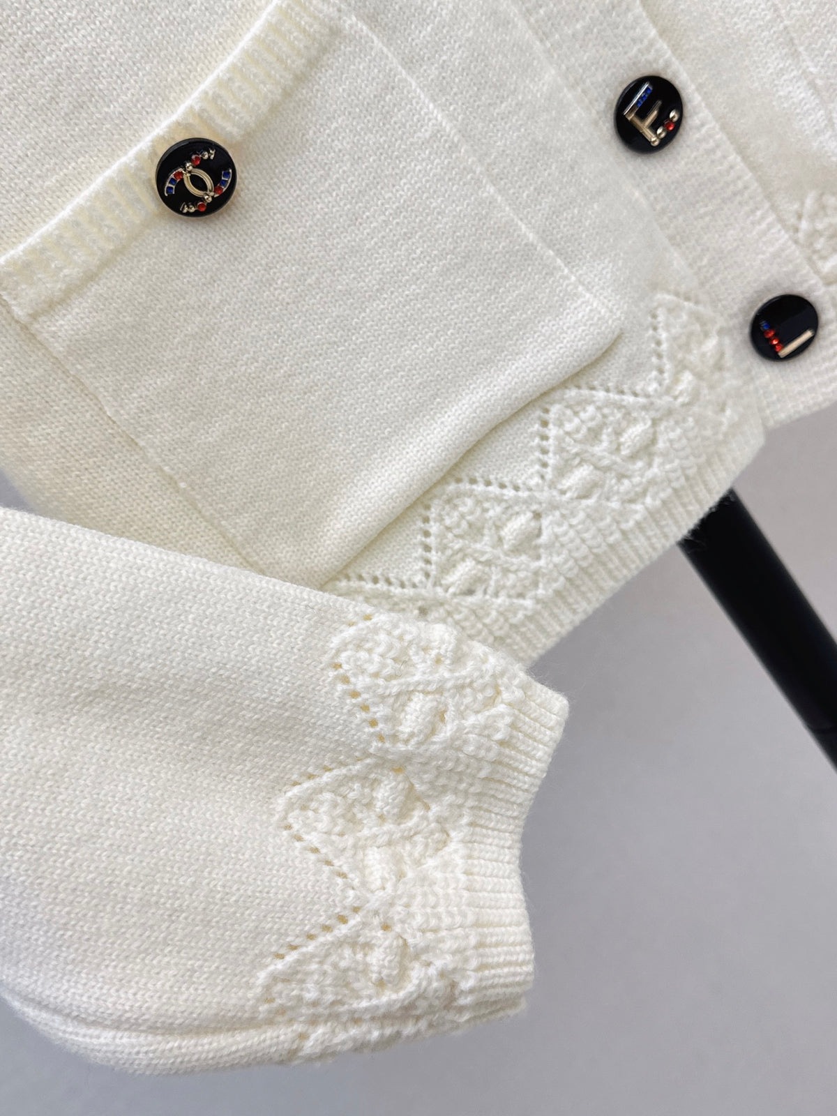 26FW New Crochet Lace Collar Cardigan 🤍🖤