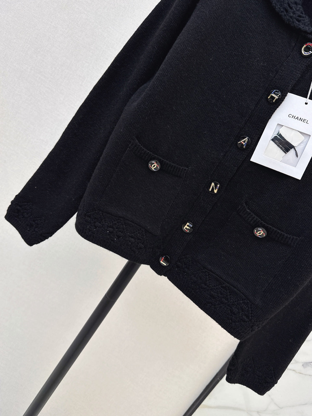 26FW New Crochet Lace Collar Cardigan 🤍🖤