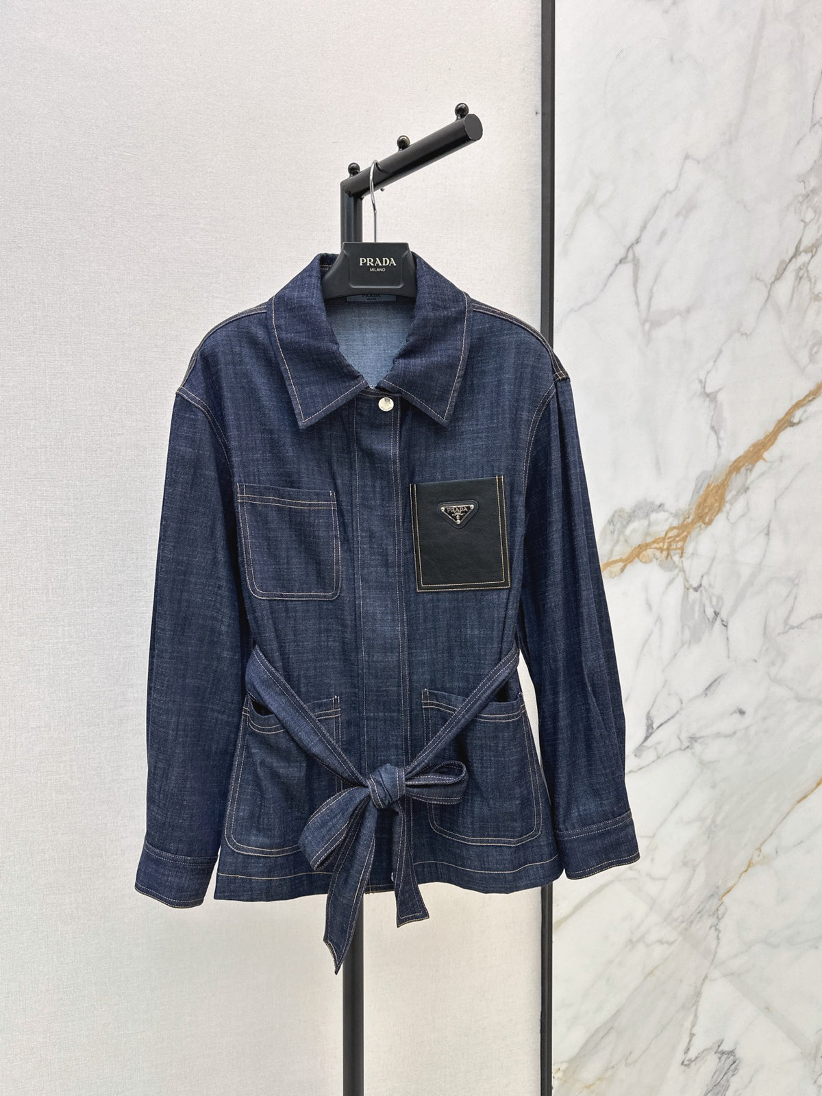 26FW New Denim Jacket with Leather Pocket Detail 🖤