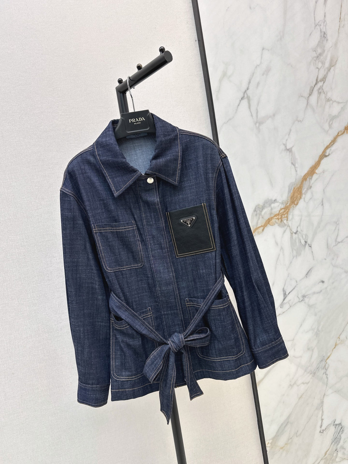 26FW New Denim Jacket with Leather Pocket Detail 🖤