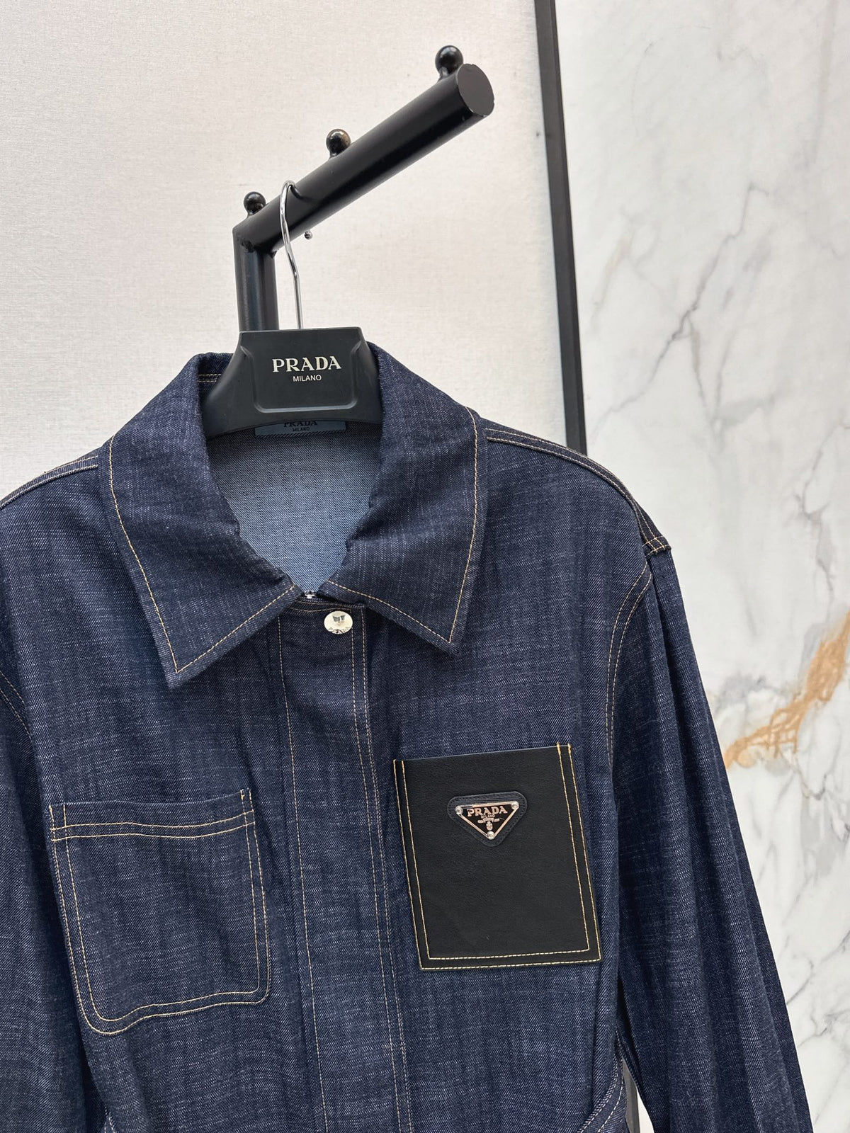 26FW New Denim Jacket with Leather Pocket Detail 🖤