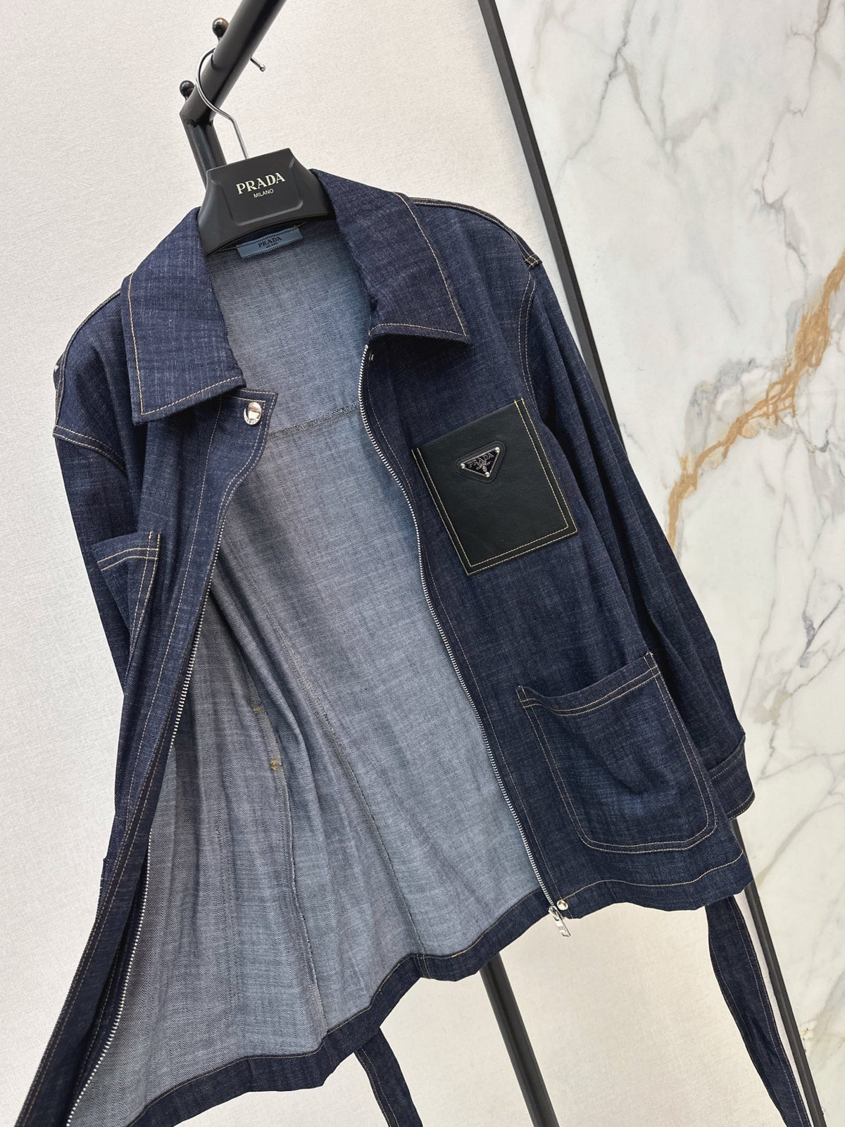 26FW New Denim Jacket with Leather Pocket Detail 🖤