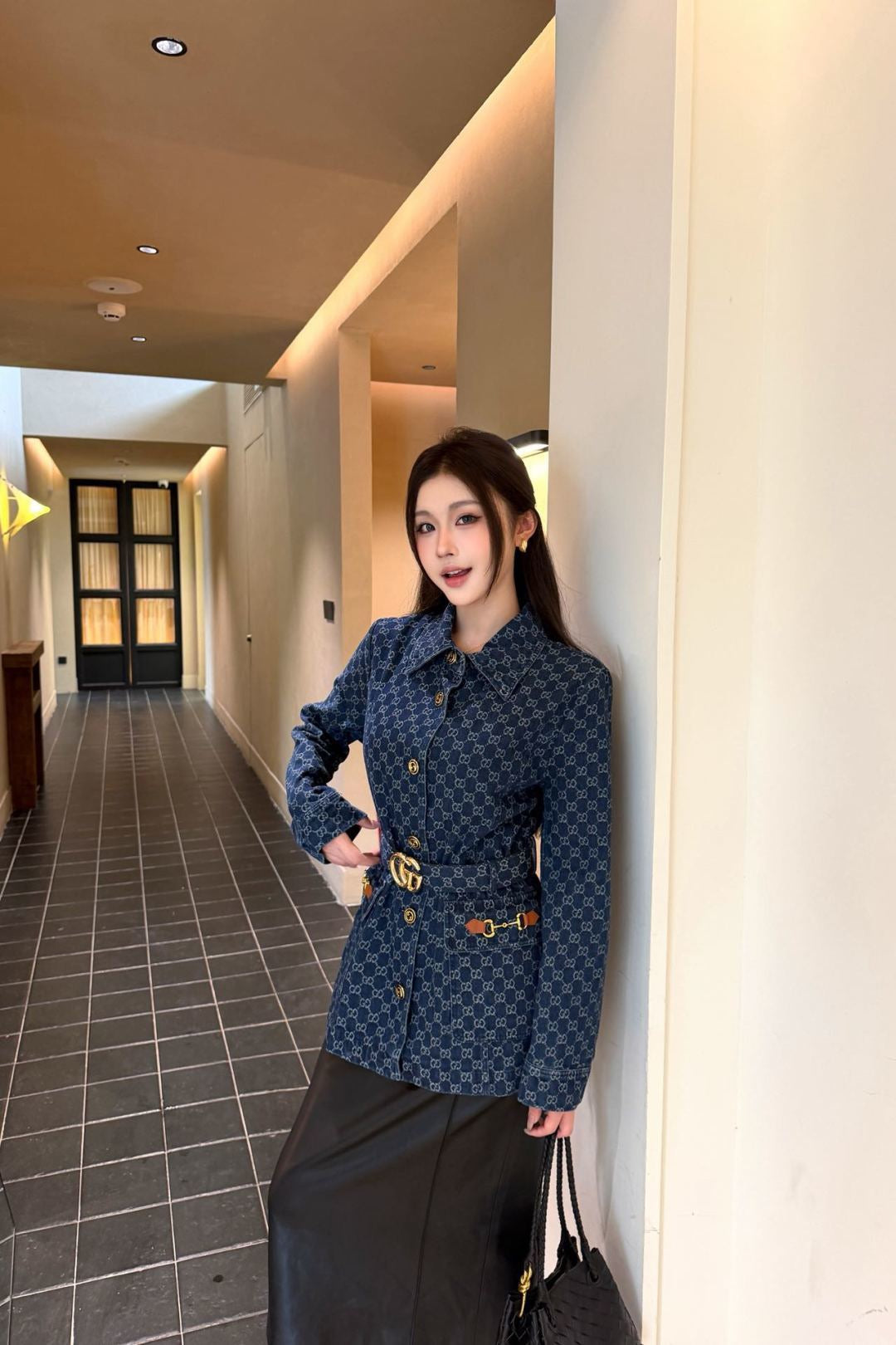 🔥Highest Quality🔥26FW New GG Jacquard Mid-Length Coat with Lapel 🩵