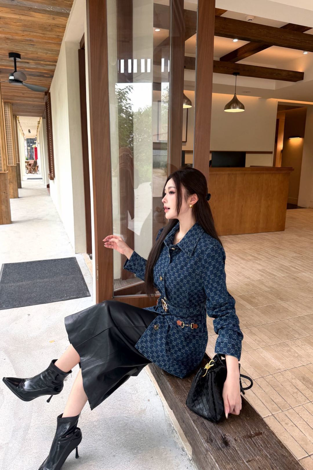 🔥Highest Quality🔥26FW New GG Jacquard Mid-Length Coat with Lapel 🩵
