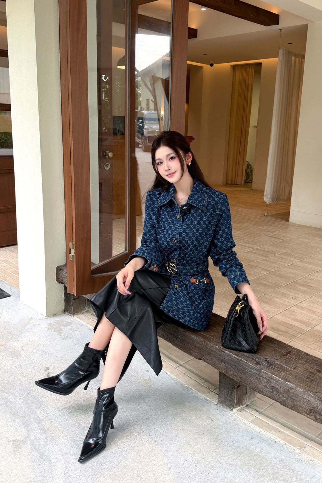 🔥Highest Quality🔥26FW New GG Jacquard Mid-Length Coat with Lapel 🩵
