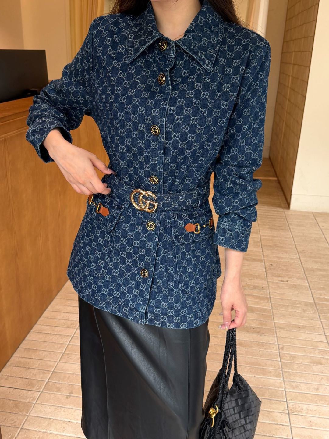🔥Highest Quality🔥26FW New GG Jacquard Mid-Length Coat with Lapel 🩵