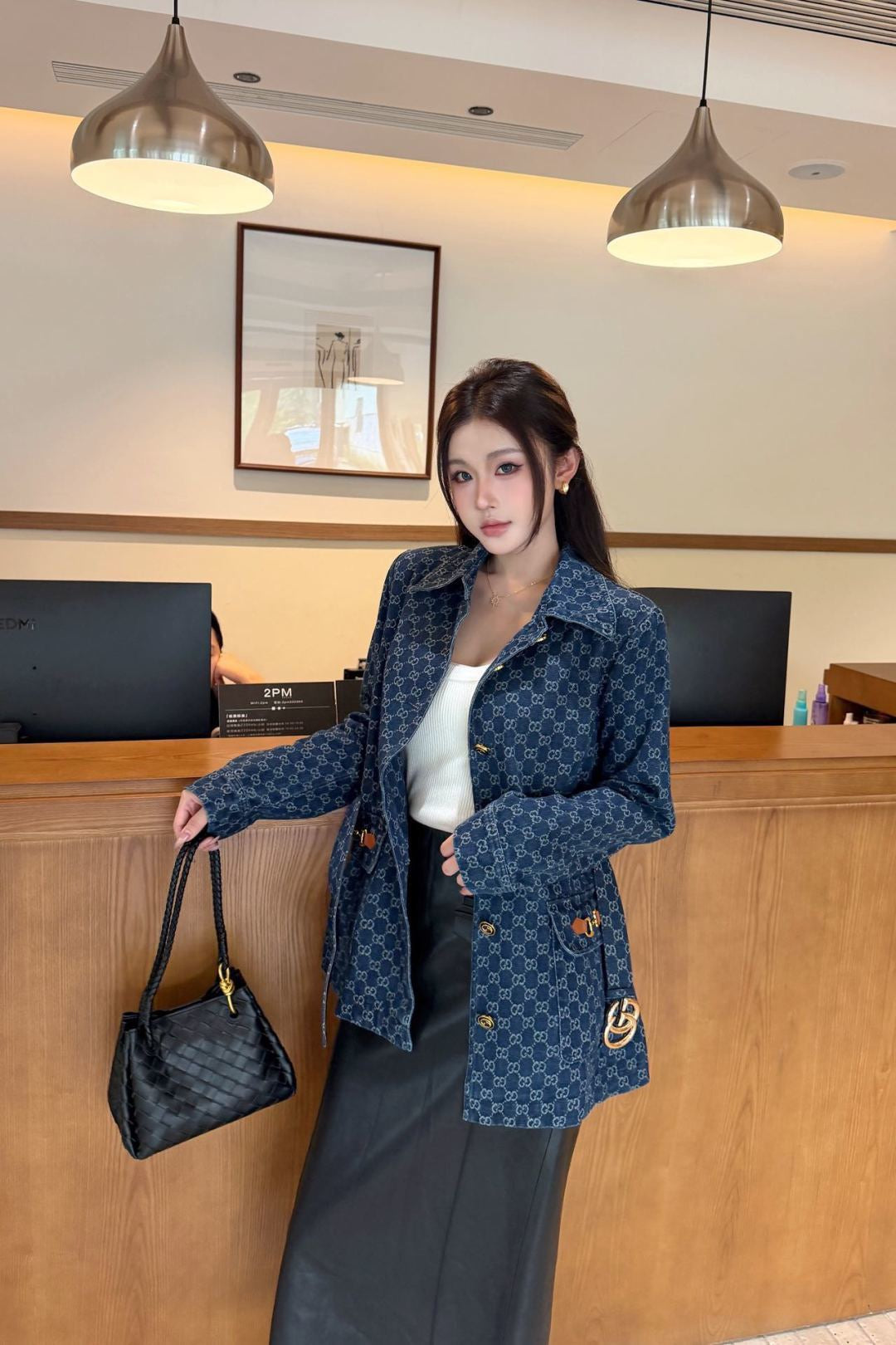 🔥Highest Quality🔥26FW New GG Jacquard Mid-Length Coat with Lapel 🩵