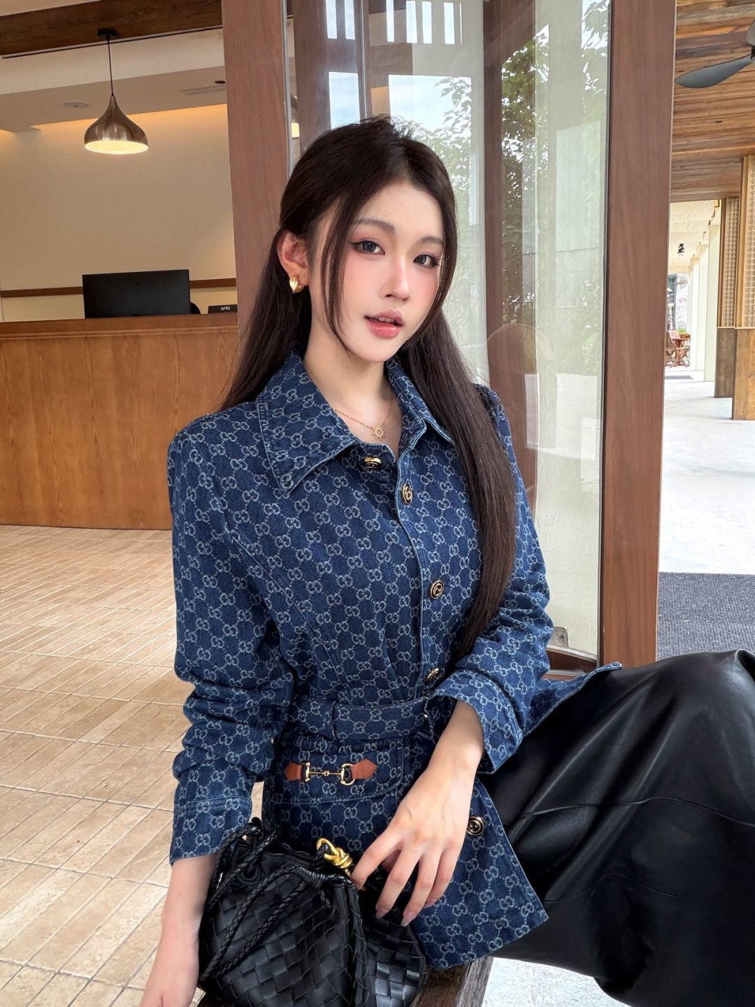 🔥Highest Quality🔥26FW New GG Jacquard Mid-Length Coat with Lapel 🩵