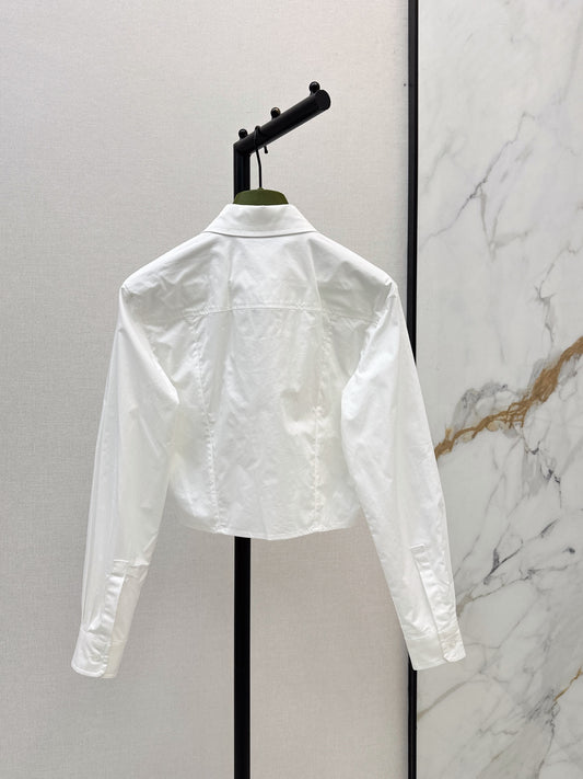 26FW New Logo-Embroidered Cropped Shirt 🤍