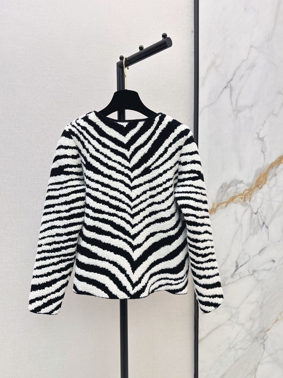 26FW New Zebra-Print Crew-Neck Cardigan 🖤