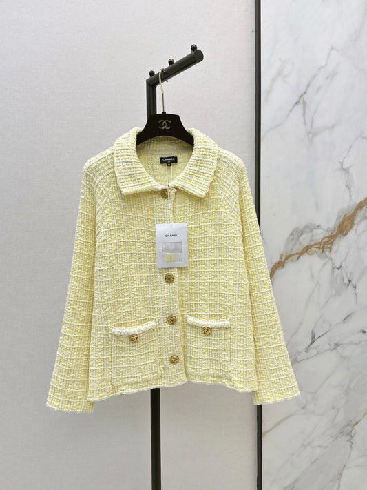 26FW New Goose-Yellow Collared Knit Cardigan 💛