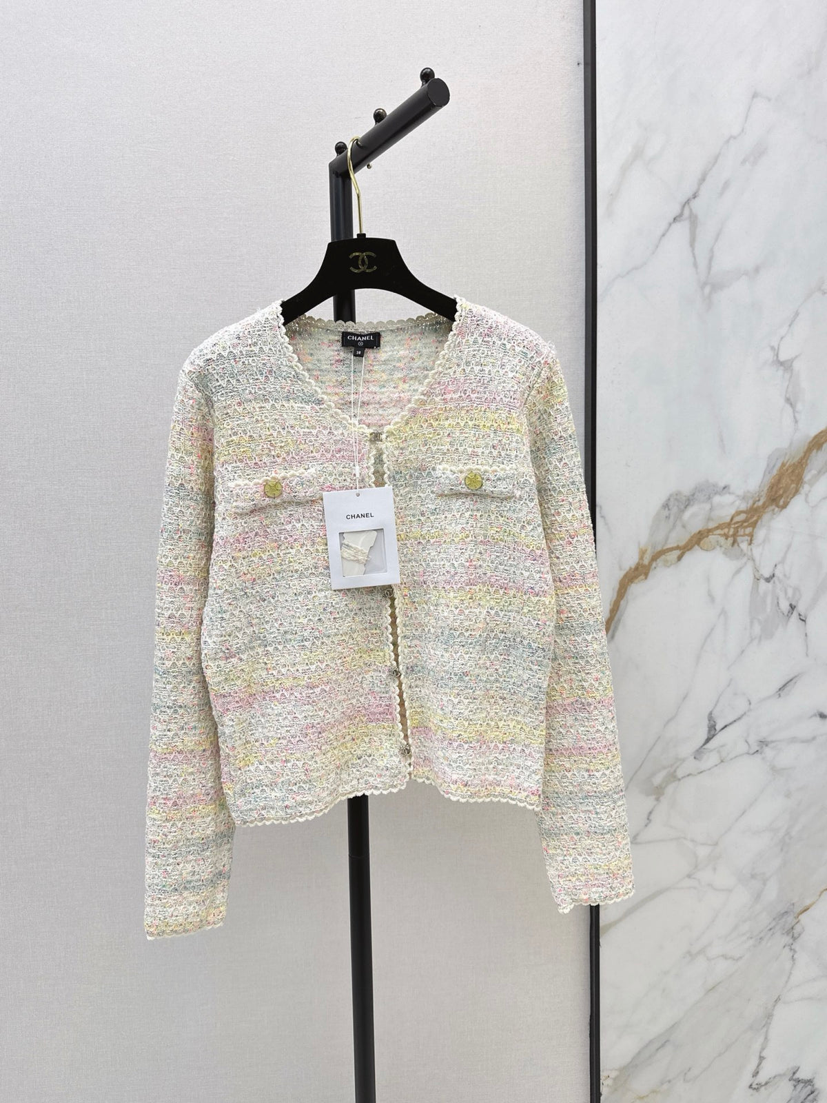 26FW New Rainbow Yarn Crew-Neck Knit Cardigan 🤍