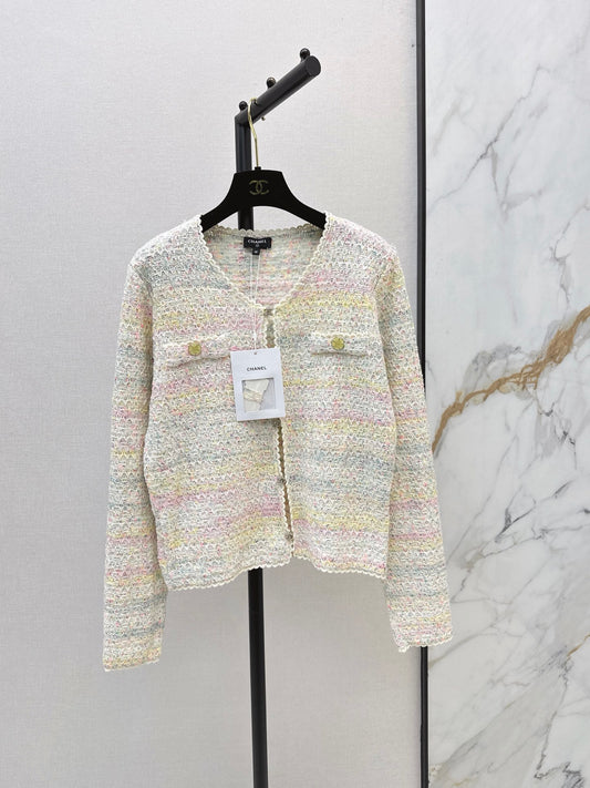 26FW New Rainbow Yarn Crew-Neck Knit Cardigan 🤍