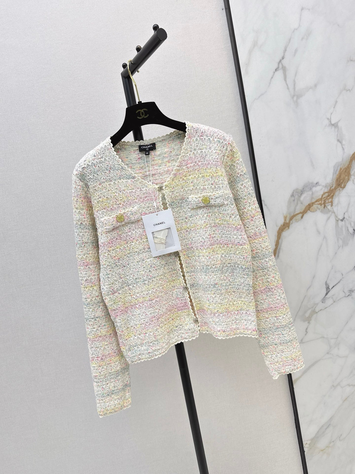 26FW New Rainbow Yarn Crew-Neck Knit Cardigan 🤍