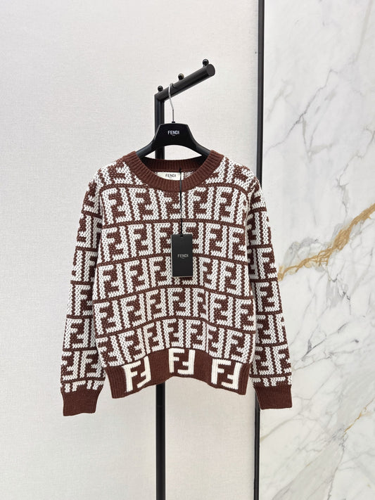 26FW New Letter Jacquard Crew-Neck Sweater 🤎🖤