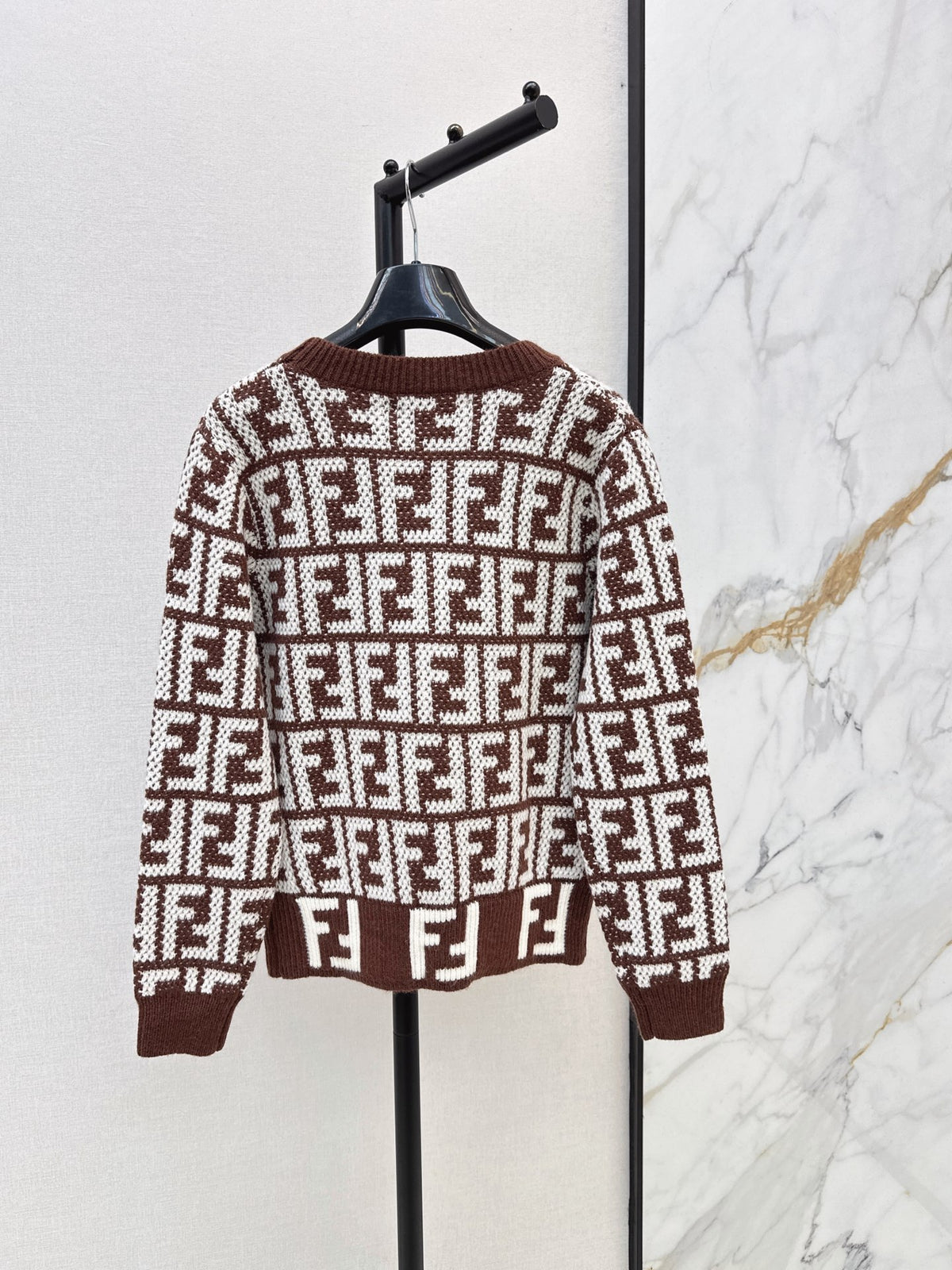 26FW New Letter Jacquard Crew-Neck Sweater 🤎🖤