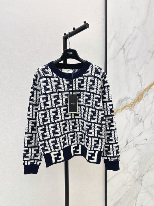 26FW New Letter Jacquard Crew-Neck Sweater 🤎🖤
