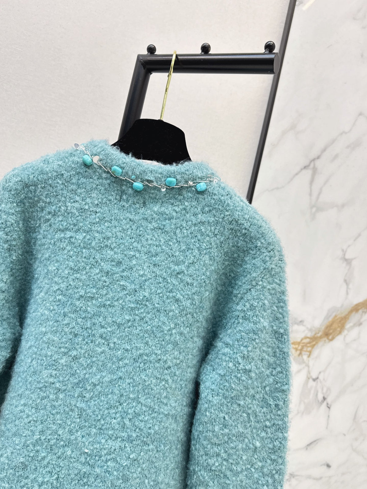❤️‍🔥Limited edition❤️‍🔥26FW New Beaded Crew-Neck Cardigan 💚