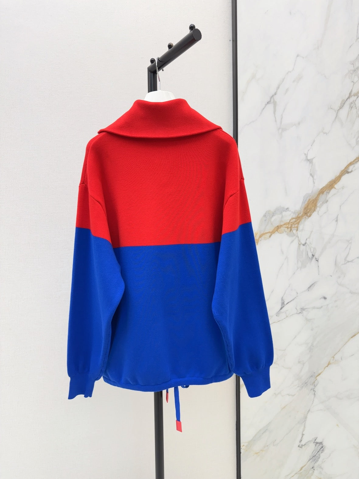 26FW New Color-Block Half-Zip Collared Knit Sweatshirt ❤️💙