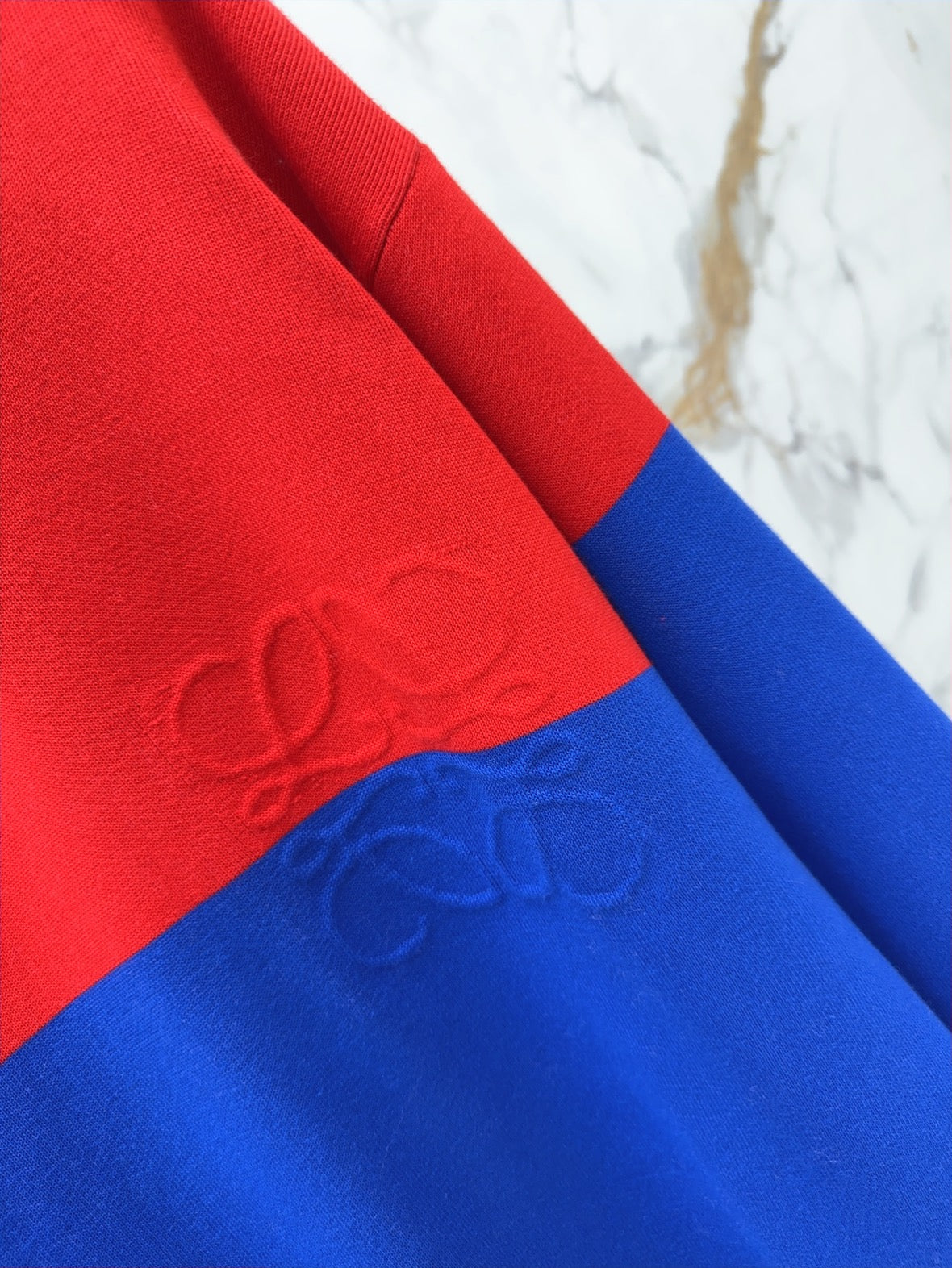 26FW New Color-Block Half-Zip Collared Knit Sweatshirt ❤️💙