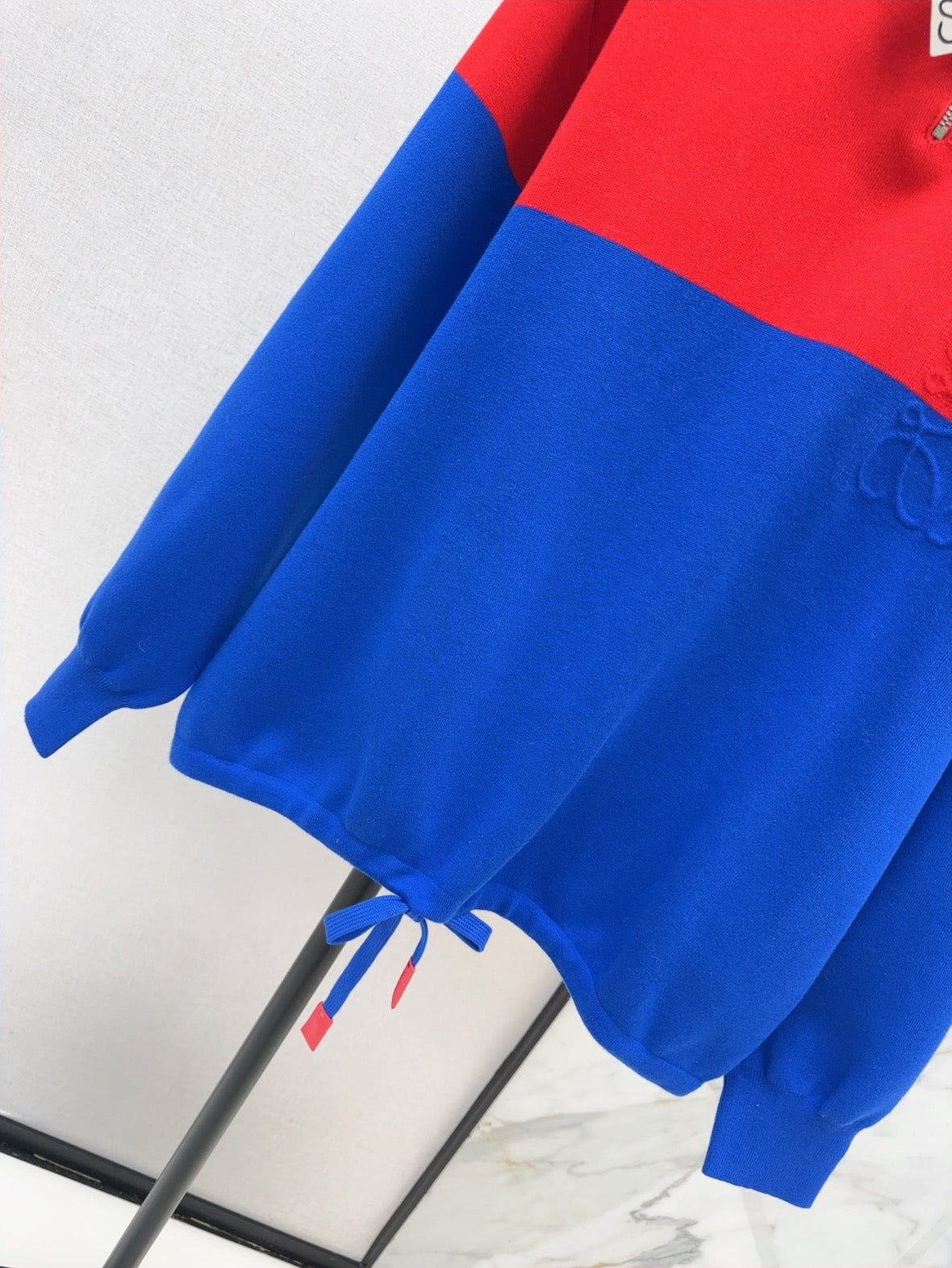 26FW New Color-Block Half-Zip Collared Knit Sweatshirt ❤️💙