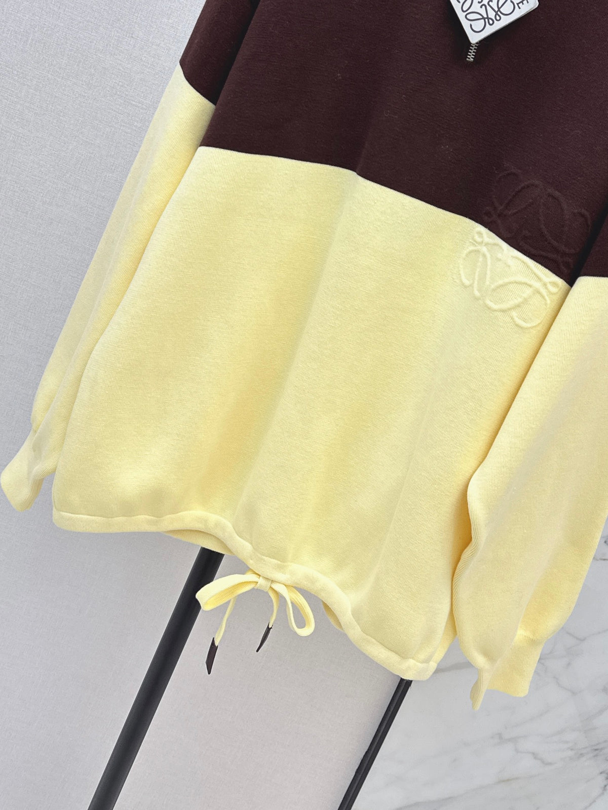26FW New Color-Block Half-Zip Collared Knit Sweatshirt 🤎💛
