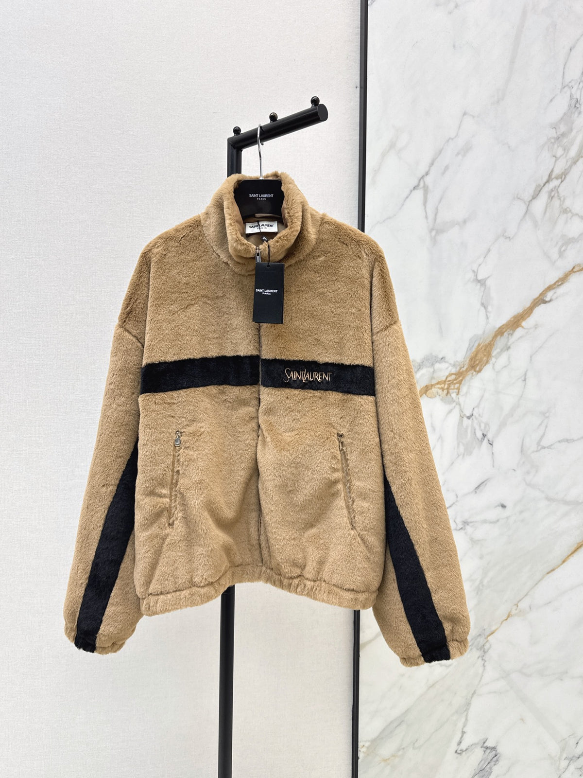 26FW New Faux Fur Stand-Collar Sports Jacket 🤎🖤