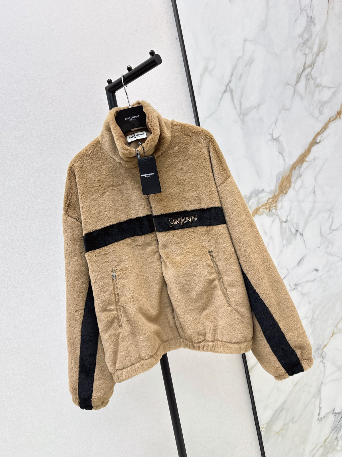 26FW New Faux Fur Stand-Collar Sports Jacket 🤎🖤