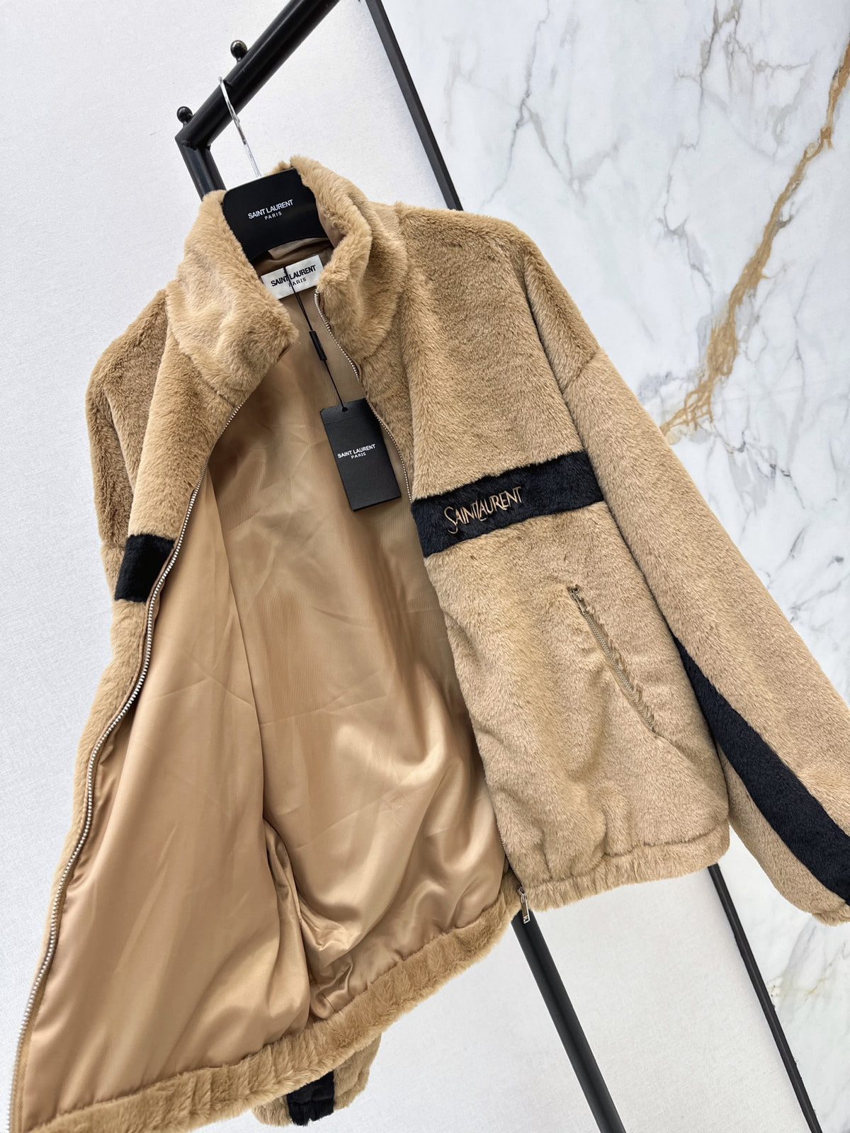 26FW New Faux Fur Stand-Collar Sports Jacket 🤎🖤