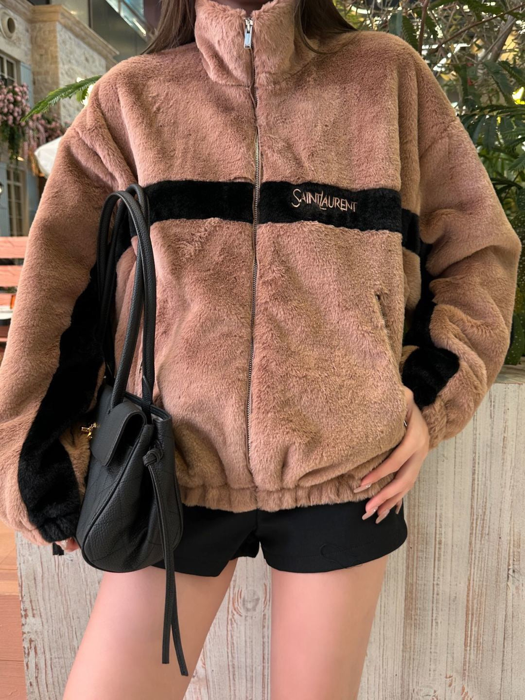 26FW New Faux Fur Stand-Collar Sports Jacket 🤎🖤