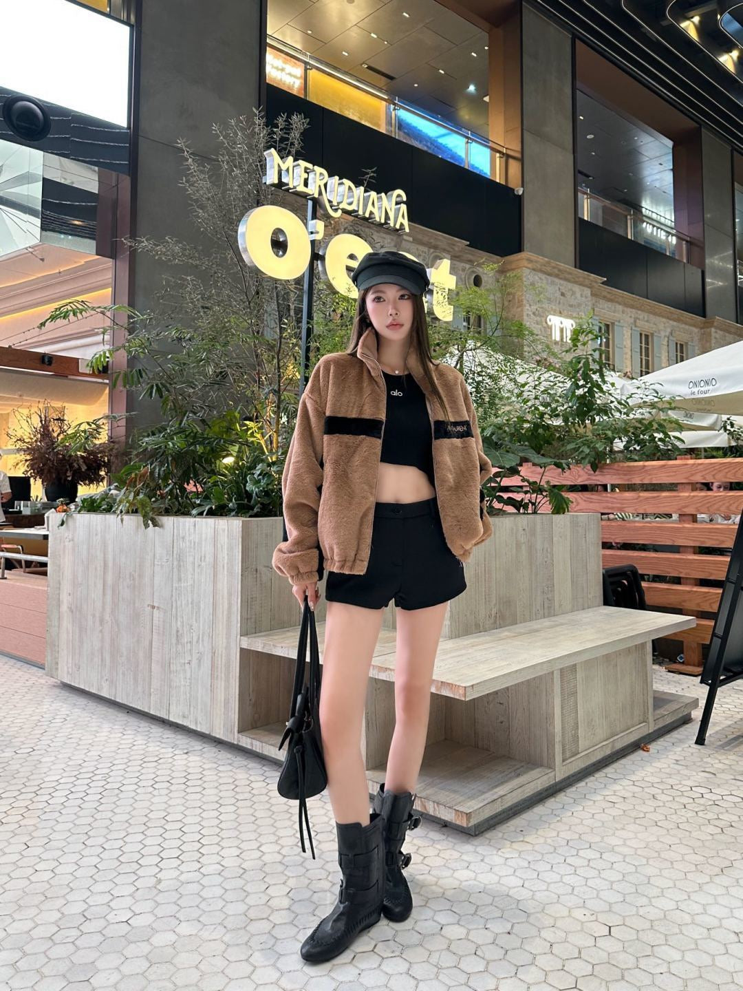 26FW New Faux Fur Stand-Collar Sports Jacket 🤎🖤