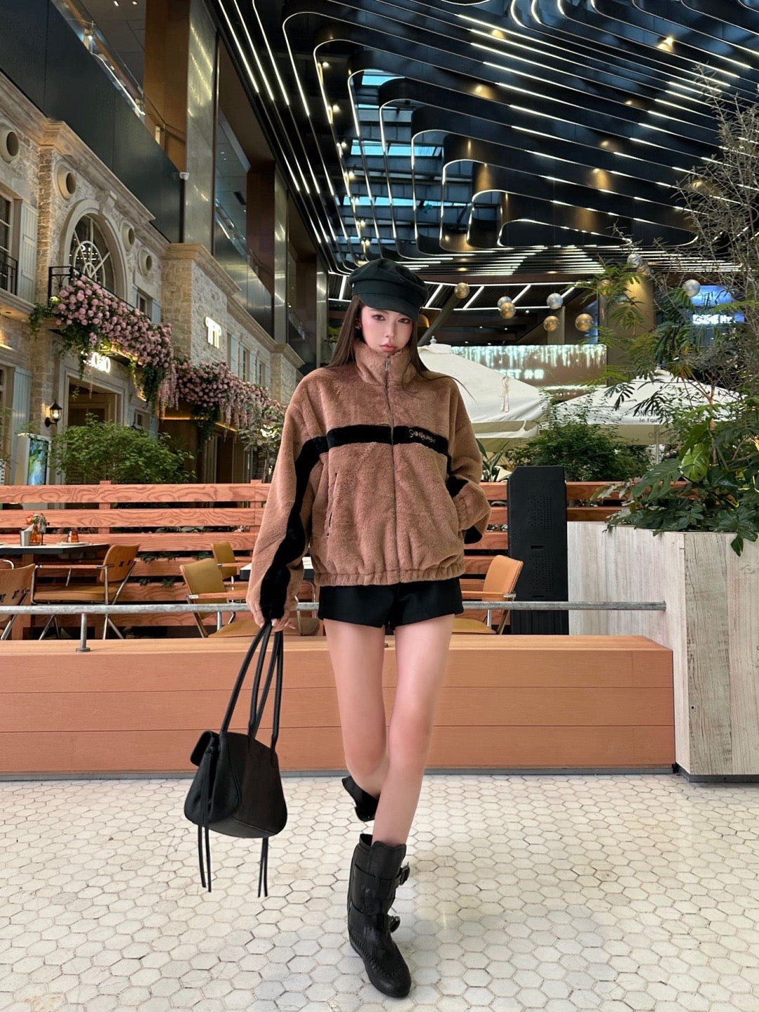 26FW New Faux Fur Stand-Collar Sports Jacket 🤎🖤