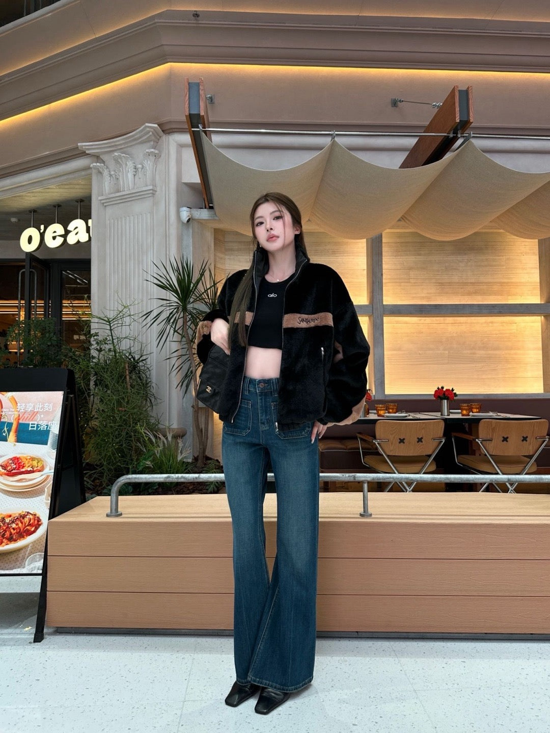 26FW New Faux Fur Stand-Collar Sports Jacket 🤎🖤