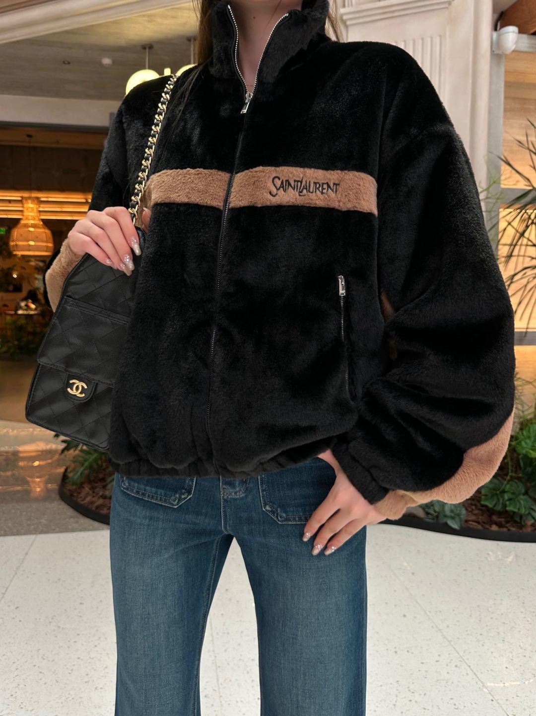 26FW New Faux Fur Stand-Collar Sports Jacket 🤎🖤