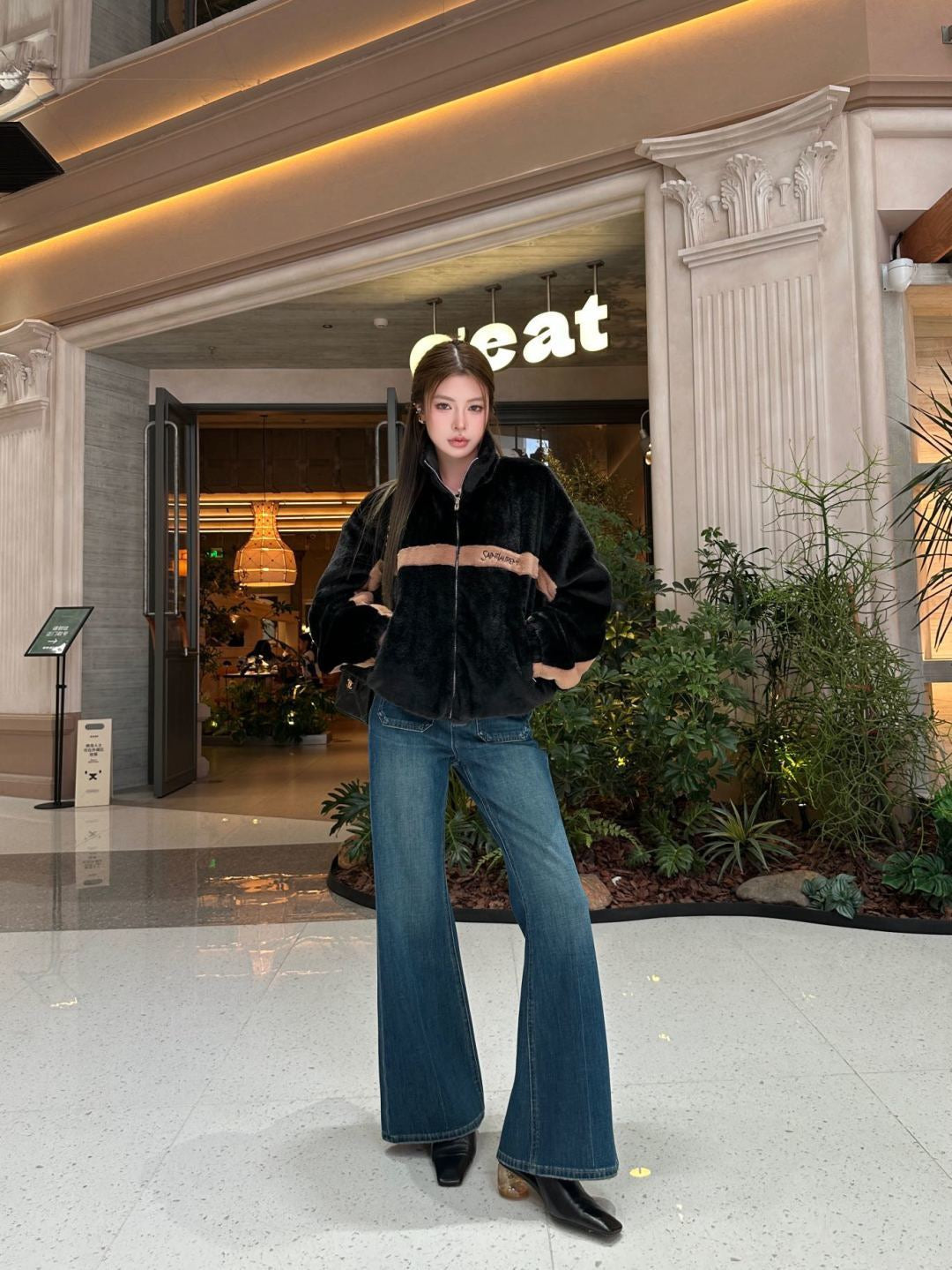 26FW New Faux Fur Stand-Collar Sports Jacket 🤎🖤