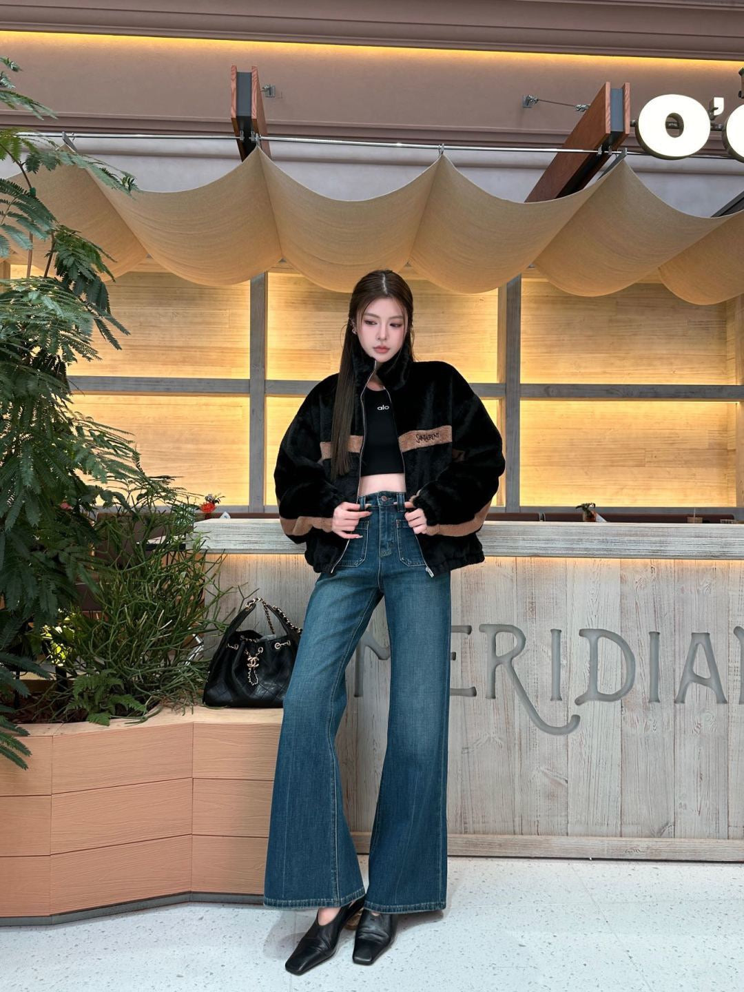 26FW New Faux Fur Stand-Collar Sports Jacket 🤎🖤