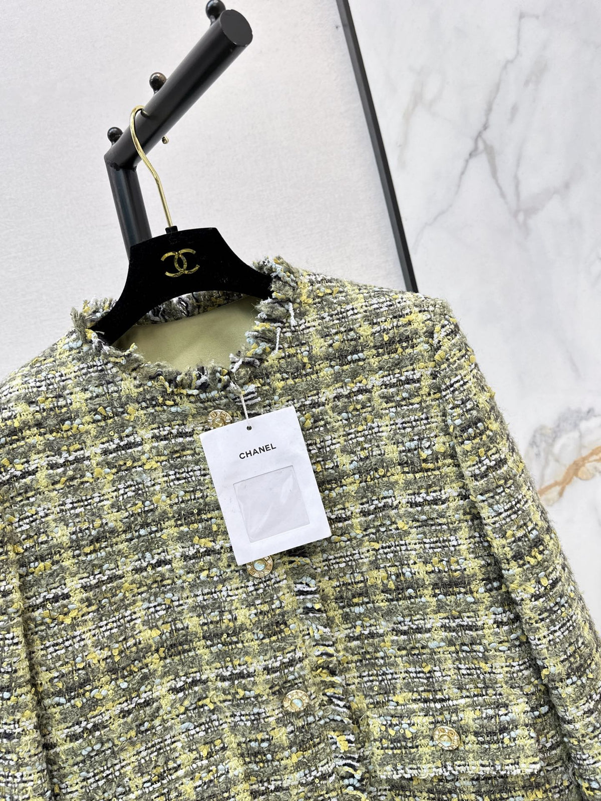 26FW New Woven Jacket with Fringed Edges 💚
