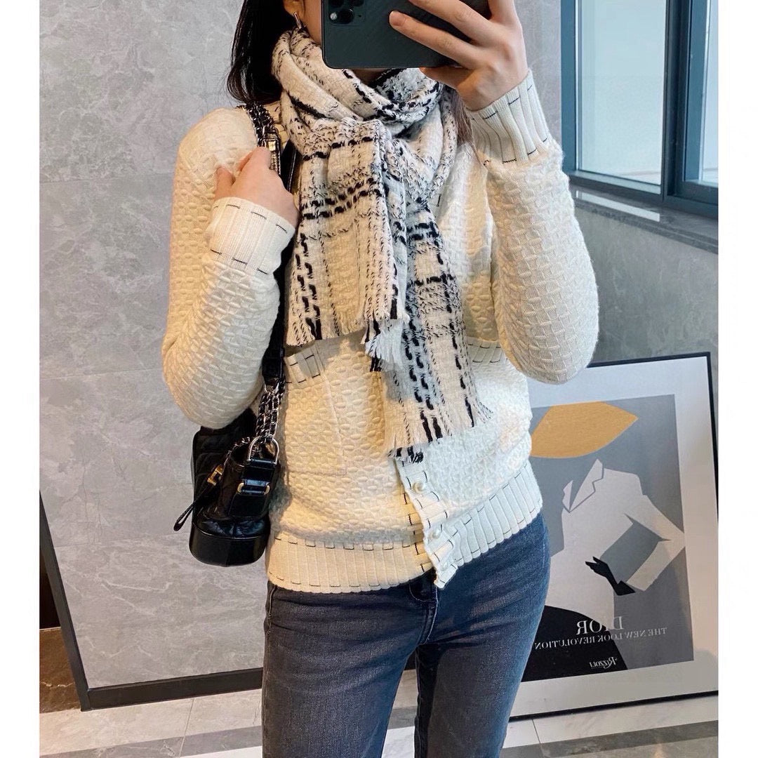 26FW New Lightly Felted Cashmere Scarf 🤍🩶🖤