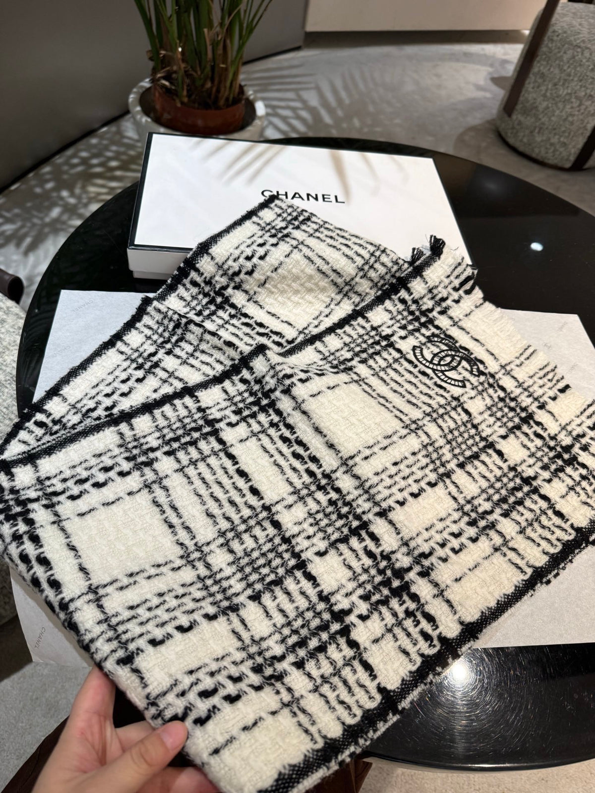 26FW New Lightly Felted Cashmere Scarf 🤍🩶🖤
