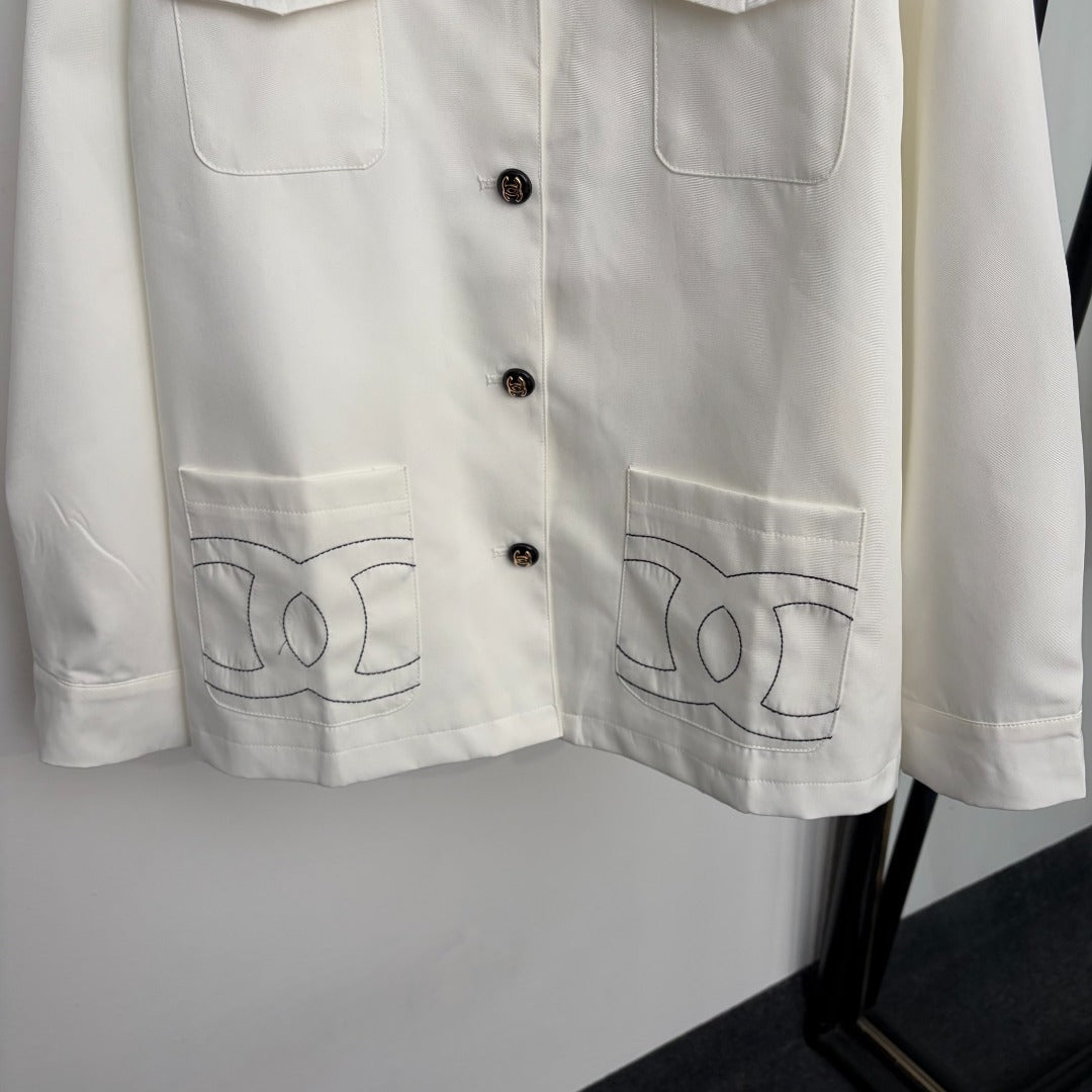 🔥HOT🔥26FW New Double-C Embroidered Trench Coat 🤍🖤