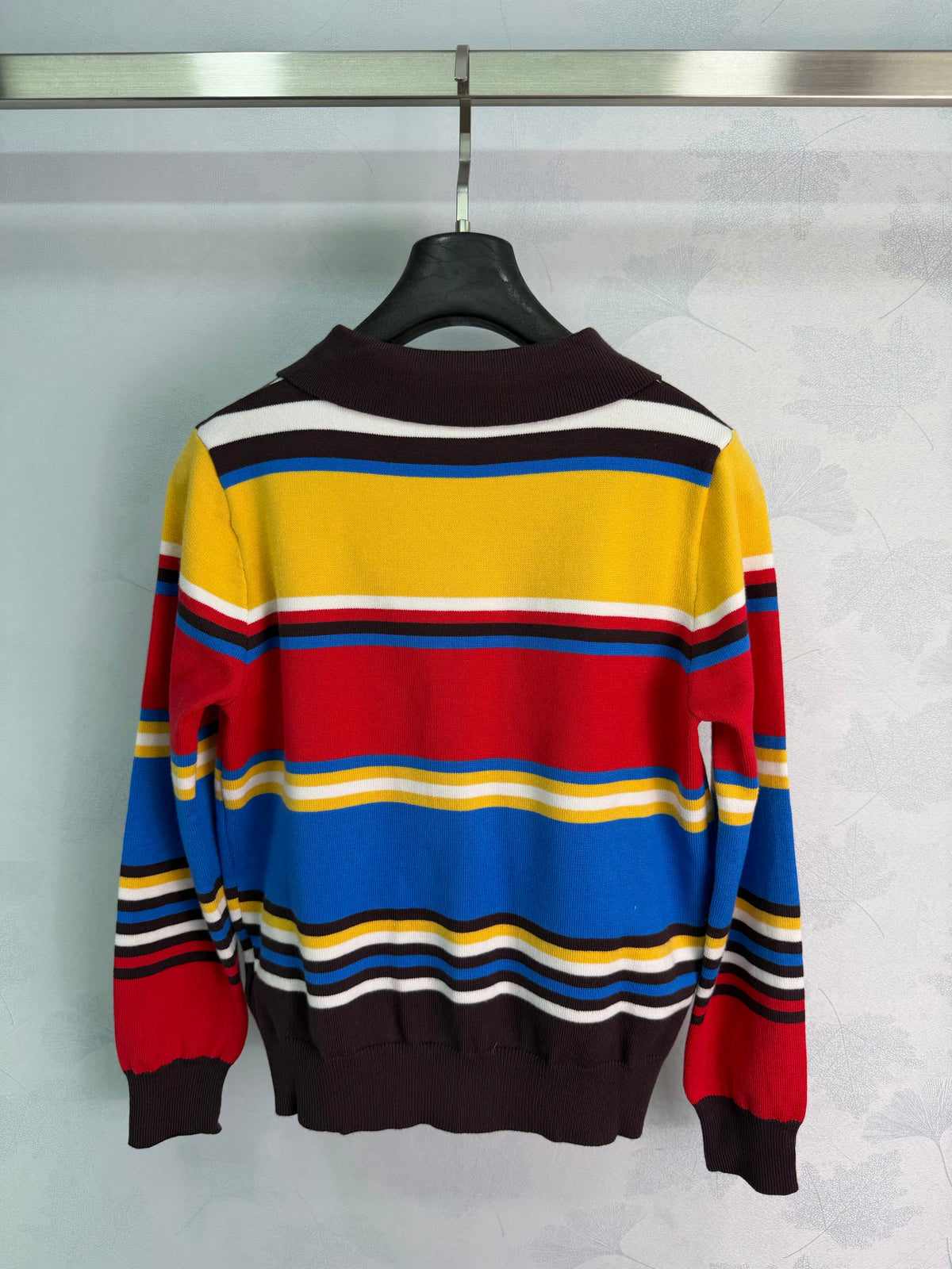 26FW New Striped Collared Knit Cardigan