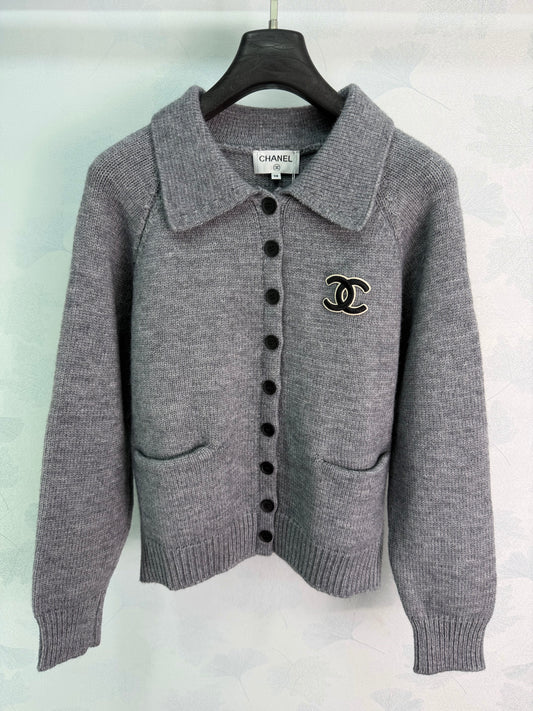 26FW New Lapel Single-Breasted Knit Cardigan