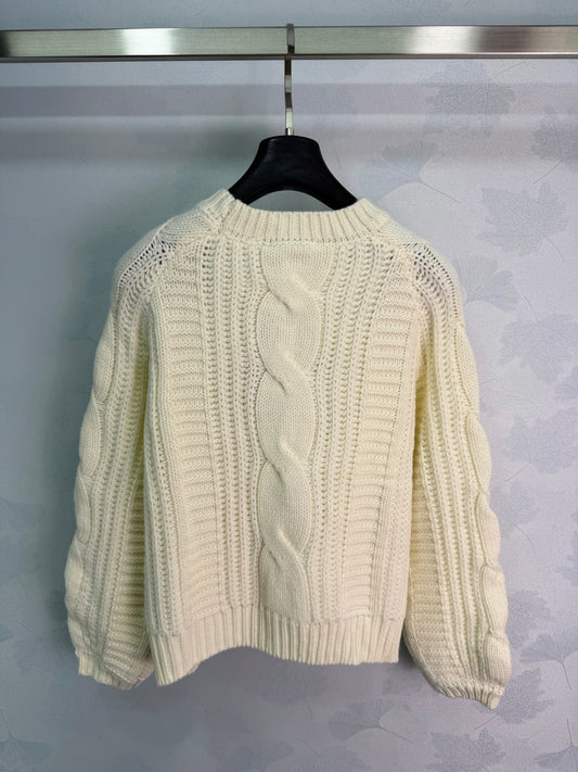 26FW New Cream-White Crew-Neck Sweater