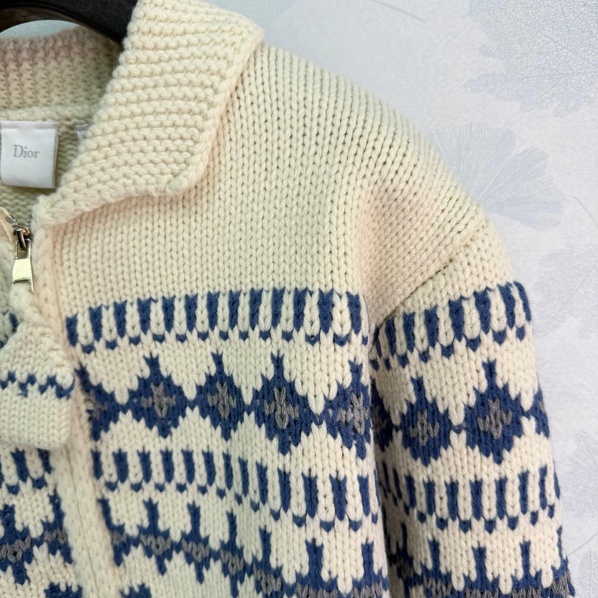 26FW New Fair Isle Zip-Up Cardigan with Fold-Over Collar