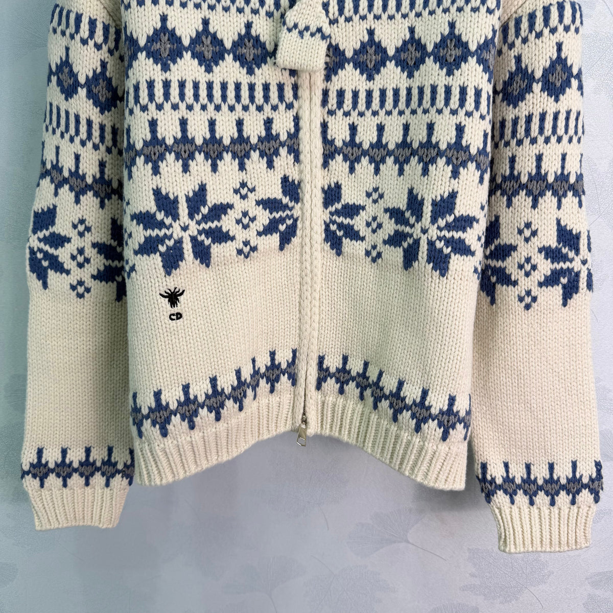 26FW New Fair Isle Zip-Up Cardigan with Fold-Over Collar