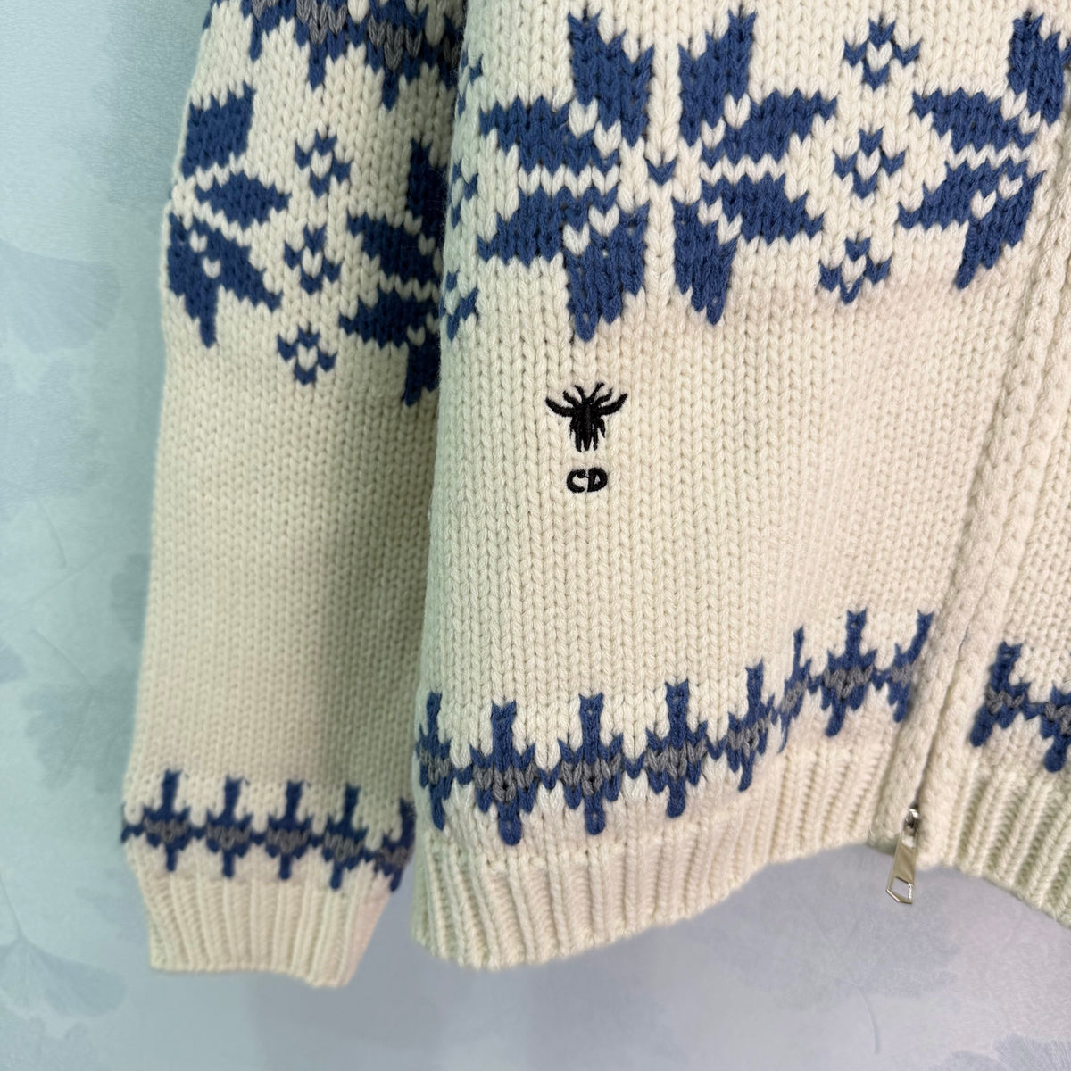 26FW New Fair Isle Zip-Up Cardigan with Fold-Over Collar