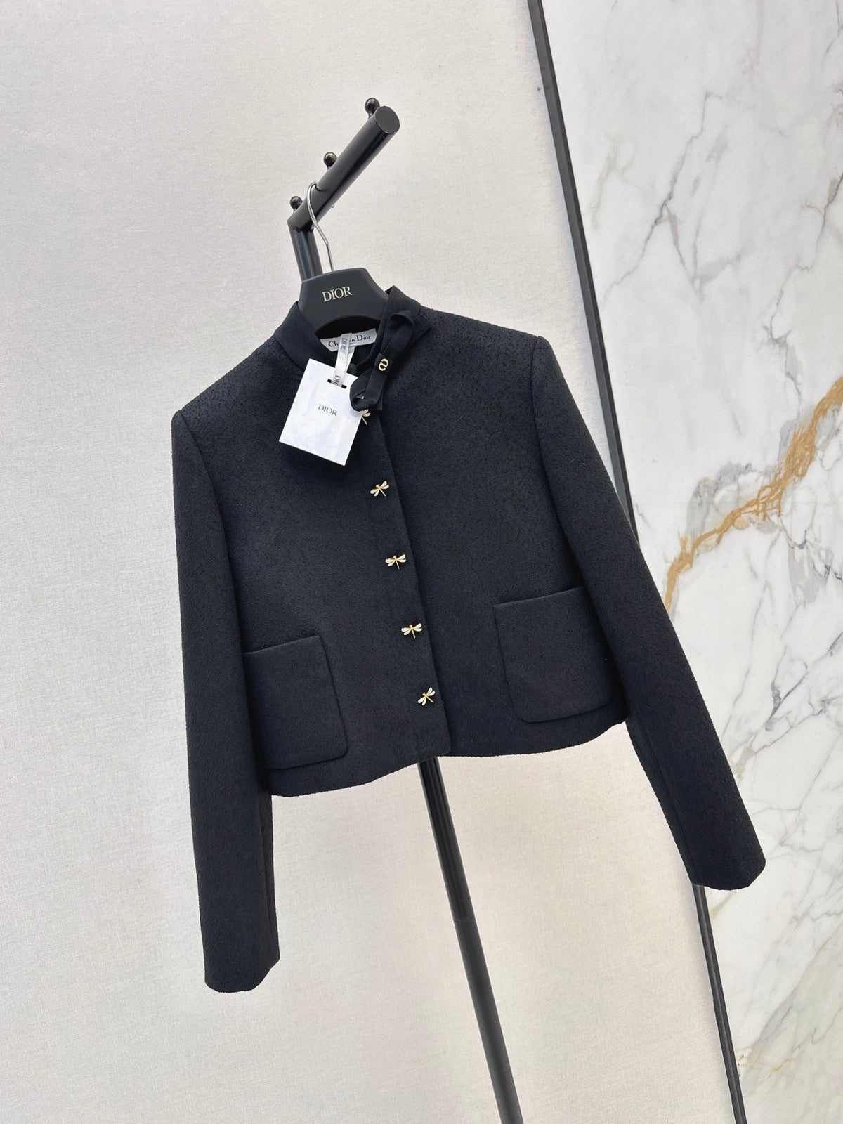 26FW New Black Jacket with Bow Detail 🖤