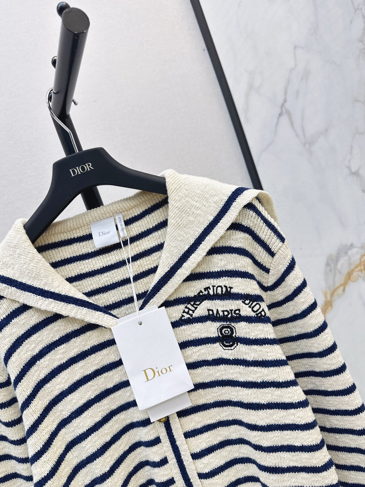 26FW New Navy-Style Wide-Collar Cardigan 🖤